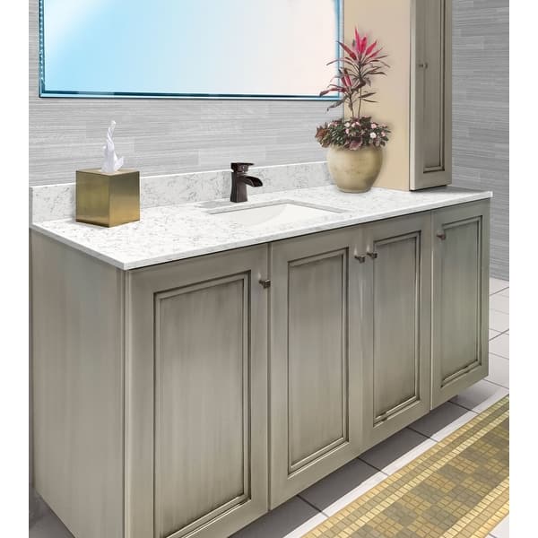 slide 2 of 14, Transolid VT37.5x22-1RU-1 Silestone 38" Quartz Vanity Top with Lyra