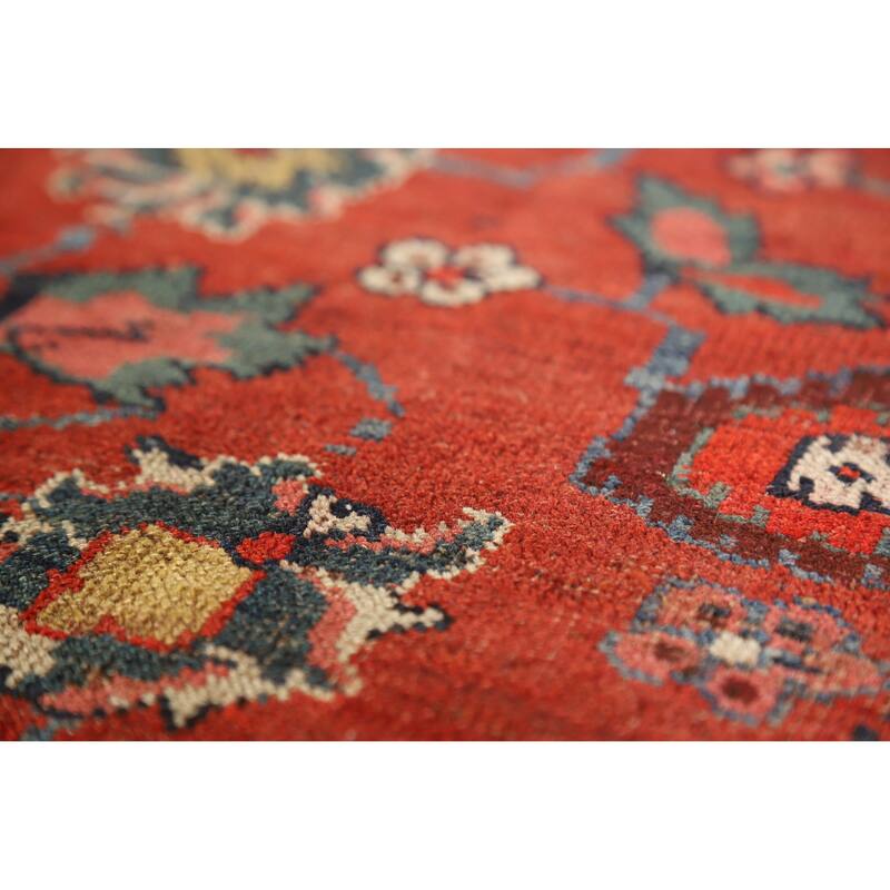 Hand Knotted Oriental 100% Wool Carpet Traditional Floral Red Bidjar Area Rug - 18' 11'' X 11' 7''