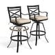 preview thumbnail 21 of 77, Outdoor Patio Bar Stools Aluminum Swivel Bar Chair with Sunbrella Cushion - 21.7 in W x 16.5 in D x 46 in H