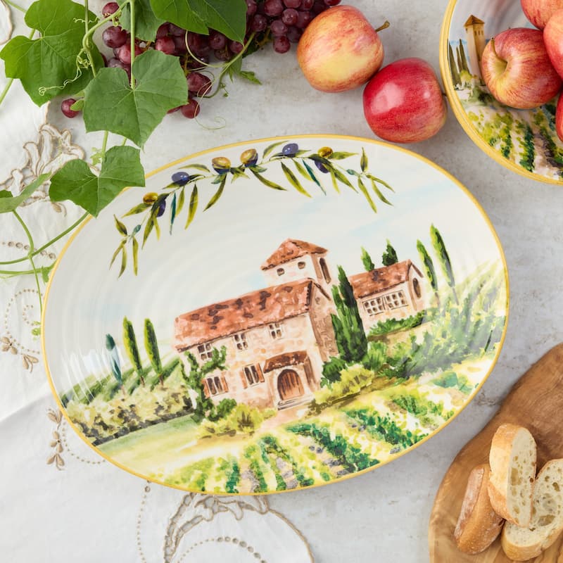Certified International Tuscany Oval Platter 16" x 12" - 16"W x 12"D x 1.5"H
