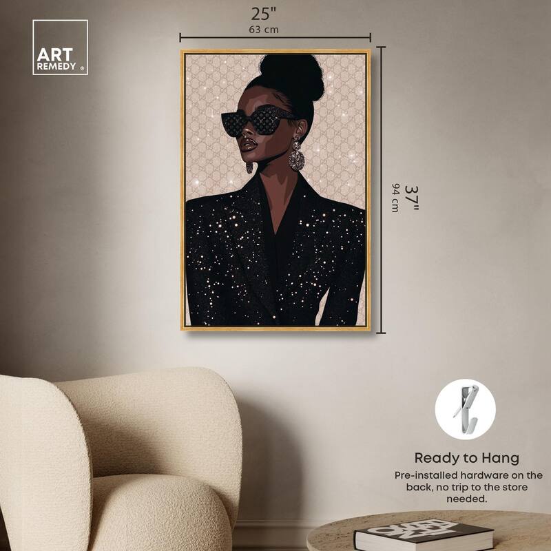 Elegant Woman Sparkle Canvas by Art Remedy