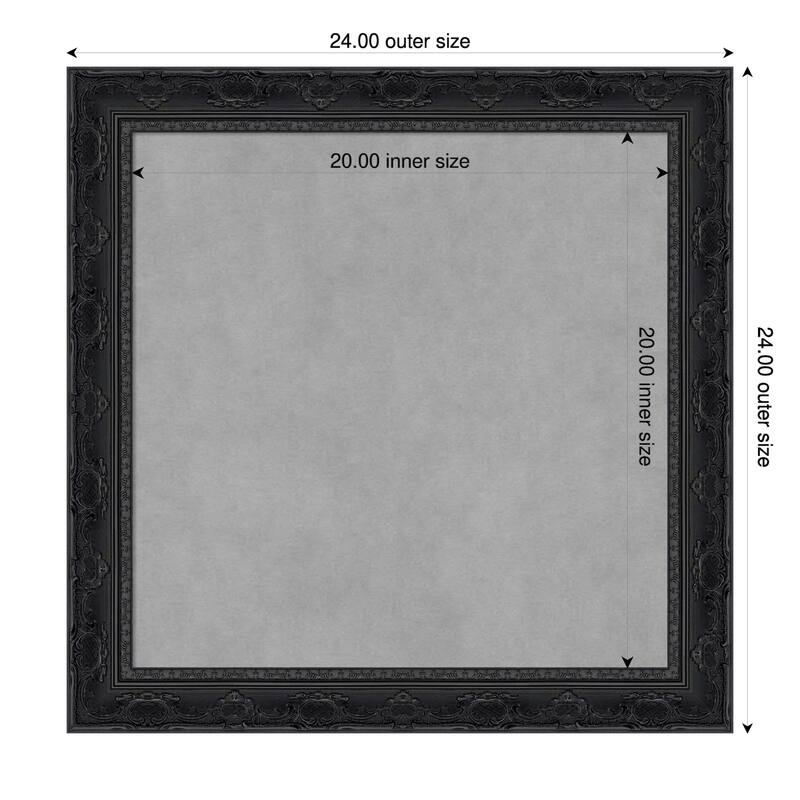 Amanti Art Filigree Gloss Black Framed - 24 x 24 in - Filigree Gloss Black