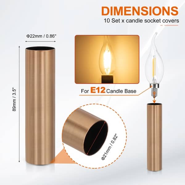 dimension image slide 27 of 102, Metal Chandelier Socket Sleeves Insulation Heat Shrinkable