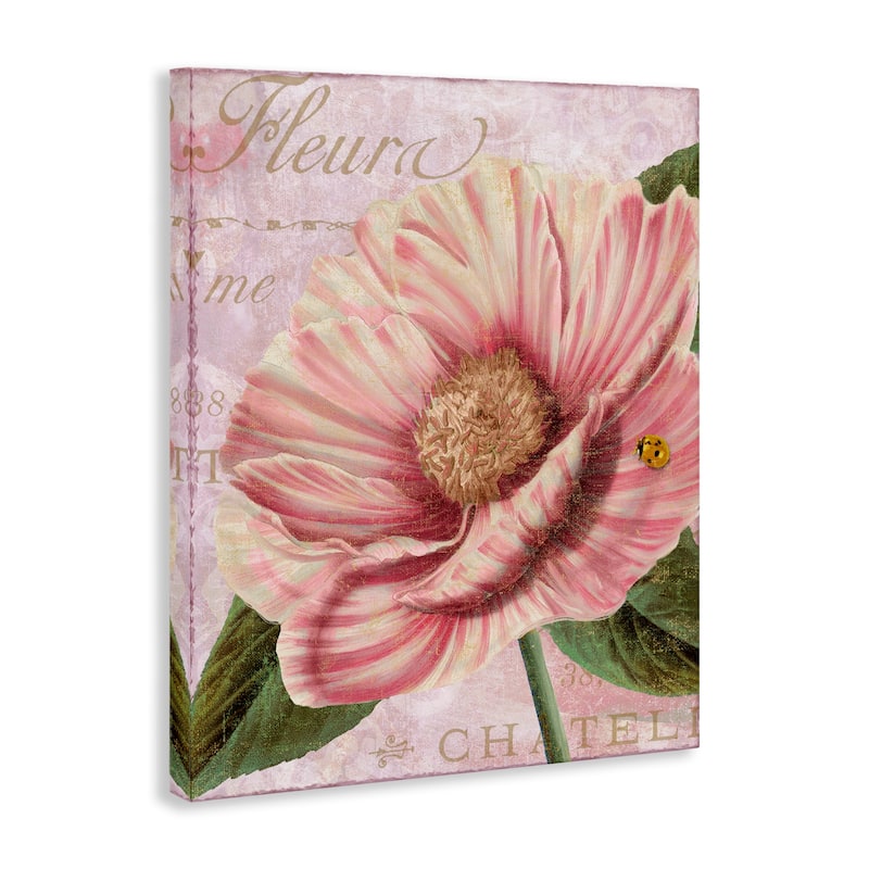 Stupell French Flower & Ladybug Canvas Wall Art Design By Sasha