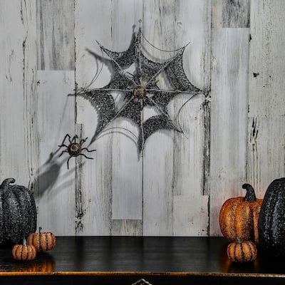 15" Spider Web With Spiders