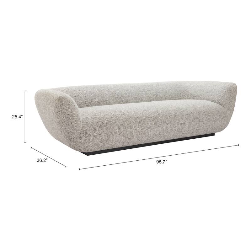 Zambet Sofa Pewter Gray - 95.9" W x 33.5" D x 28.5" H