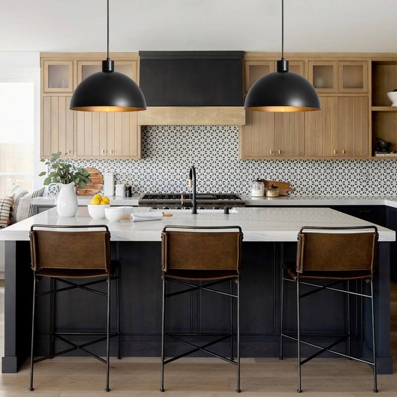 Hand-Crafted Antique Bronze Metal Dome Kitchen Pendant Light