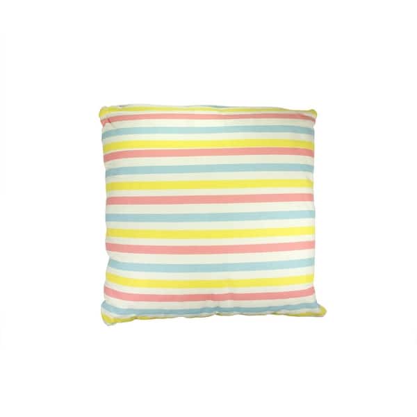slide 1 of 1, 15.75" Capri Boulevard Pink, Yellow and Blue Striped Throw Pillow
