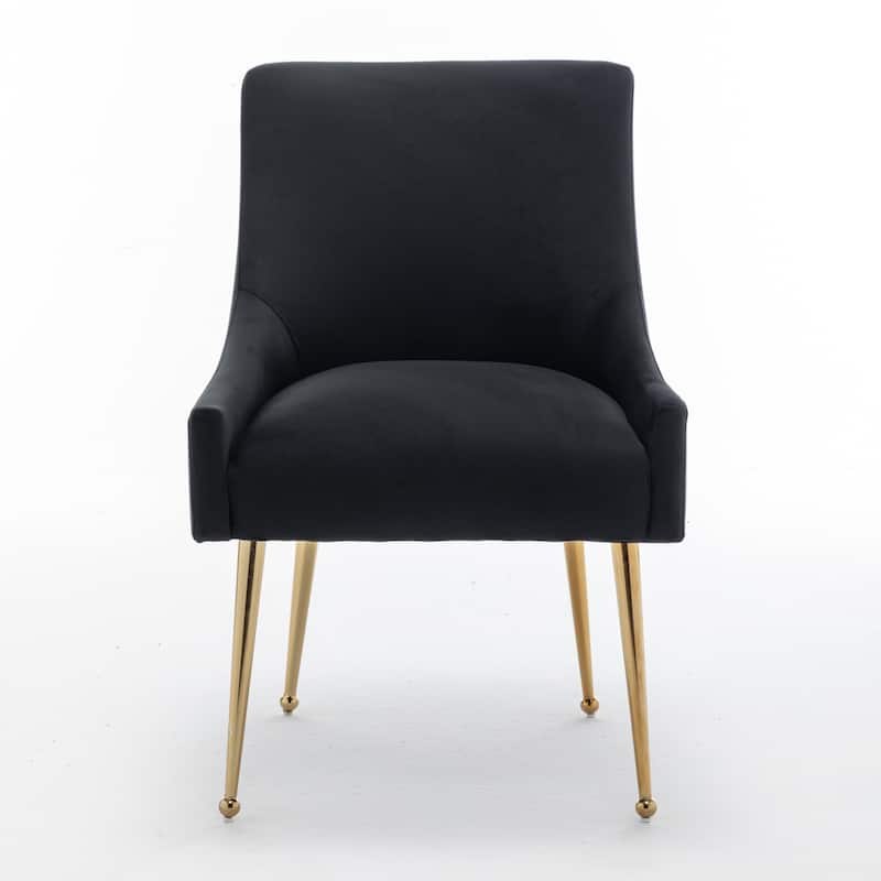 SEYNAR Velvet Upholstered Dining Chair Set of 2, Modern Glam Armless Side Chair