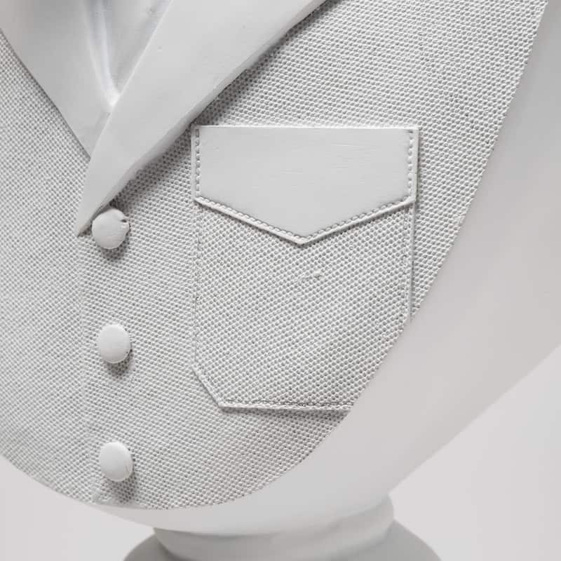 Mozart White Resin Deer In A Suit Decorative Object