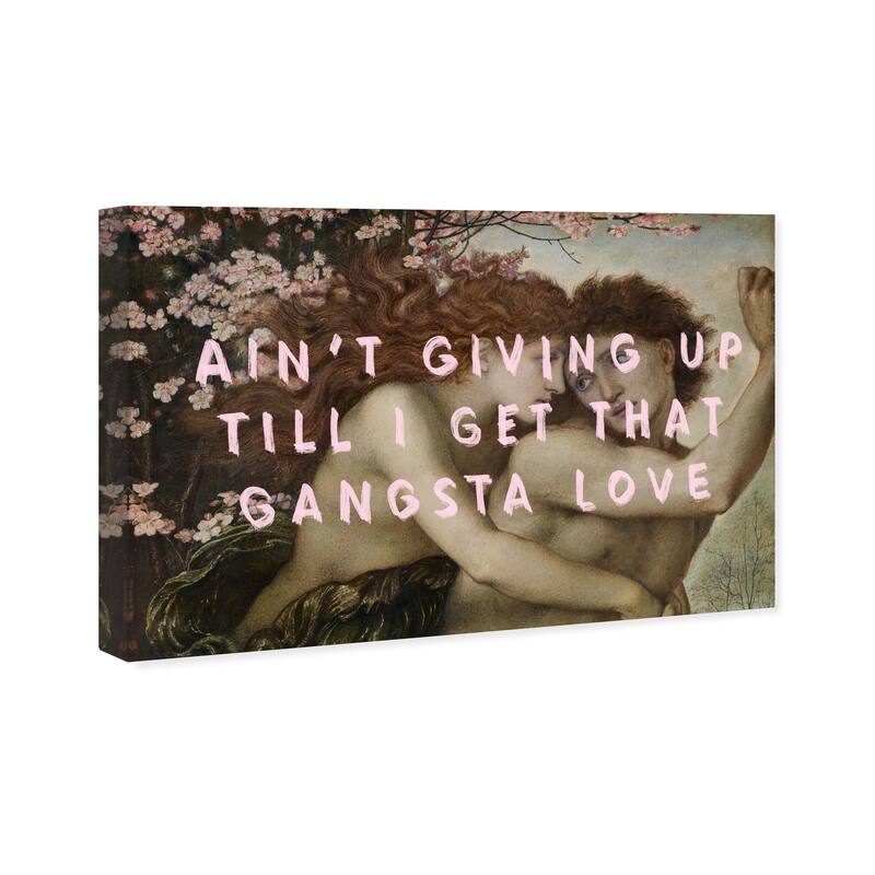 Wynwood Studio Canvas Fashion and Glam Gangsta Love Pink and Light Pink Modern & Contemporary Wall Art Canvas Print