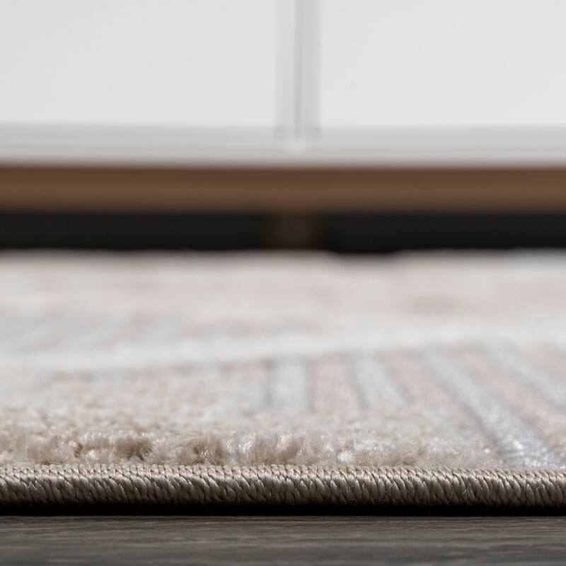 JONATHAN Y Duwun High-Low Pile Neutral Diamond Kilim Indoor/Outdoor Area Rug