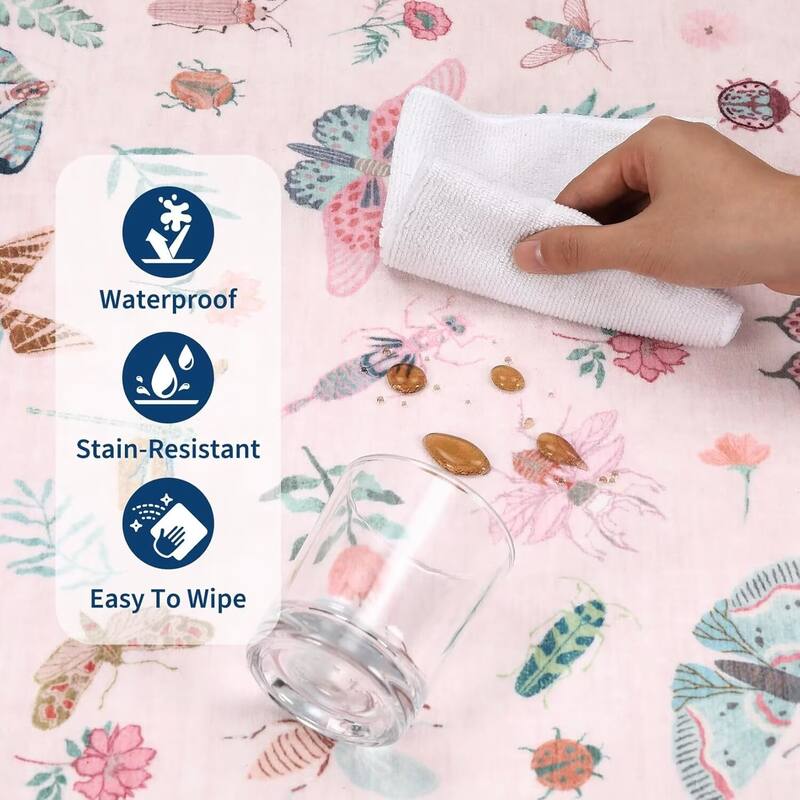 Floral Insect Print Washable Area Rugs for Living Room, Modern Non Slip Low Pile Area Rug