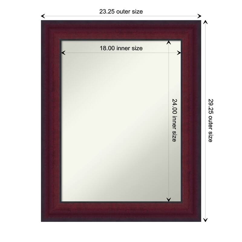 Canterbury Cherry Non-Beveled Wood Framed Wall Mirror - Canterbury Cherry - Glass Size 18x24