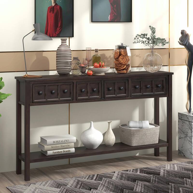 Rustic 60" Entryway Console Table