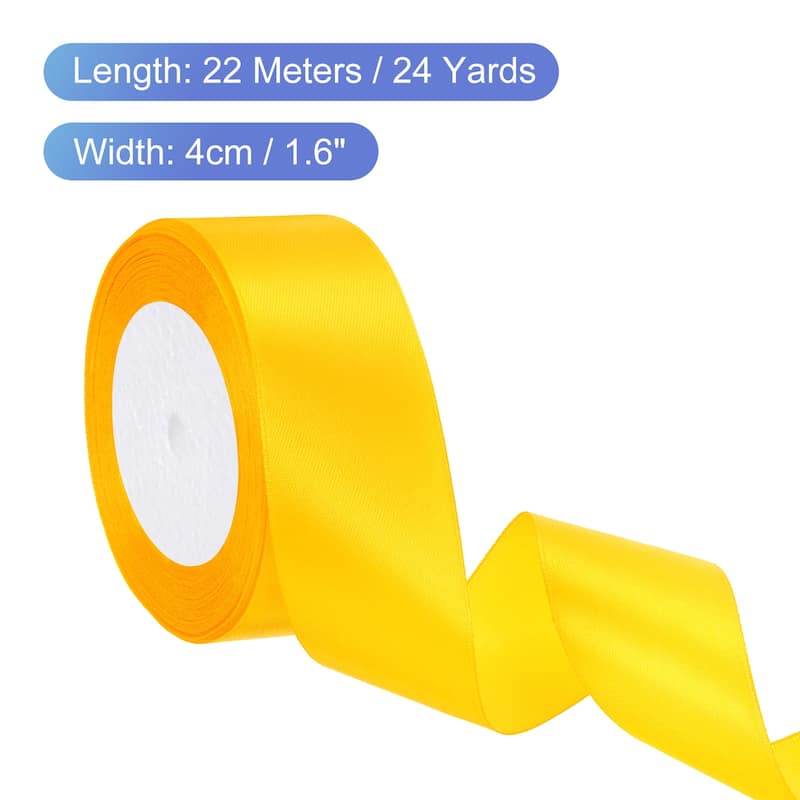 24 Yards Satin Ribbon Polyester for Gift Decoration - Golden