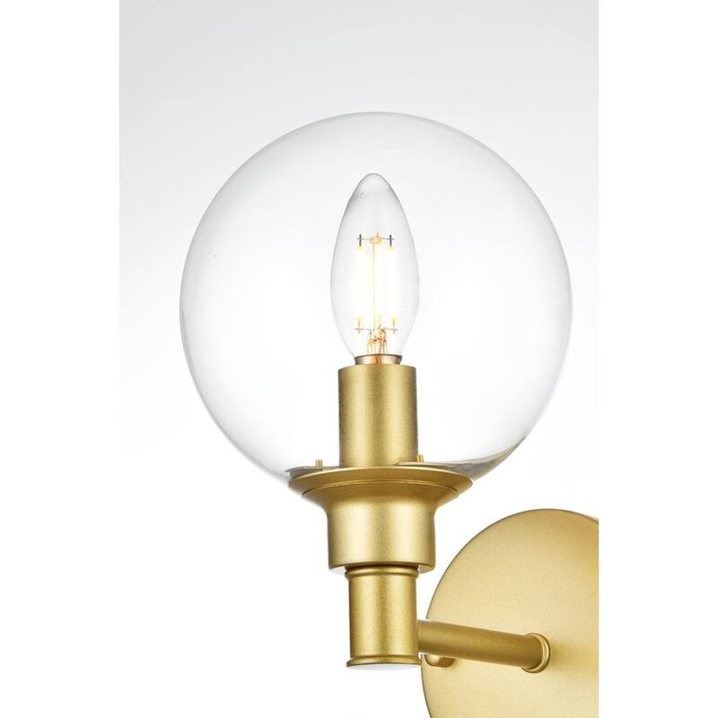 Jaelyin 1 Light Black and Clear Bath Sconce