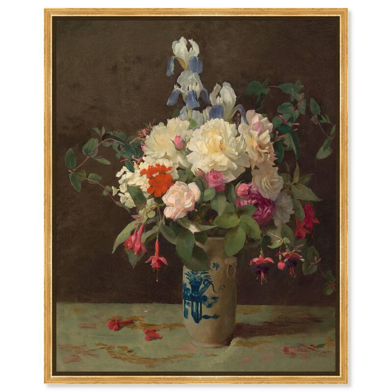 Lambdin Vase of Flowers Canvas by Art Remedy - Gold - 16" x 20"