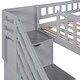 preview thumbnail 12 of 15, Elegant Stairway Twin Size Loft Bed with Two Drawers, Convertible Ladder and Slide, Sturdy and Durable, Maximized Space, Grey