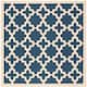 SAFAVIEH Courtyard Dorthey Indoor/ Outdoor Patio Backyard Rug - 6'7" x 6'7" Square - Navy/Beige