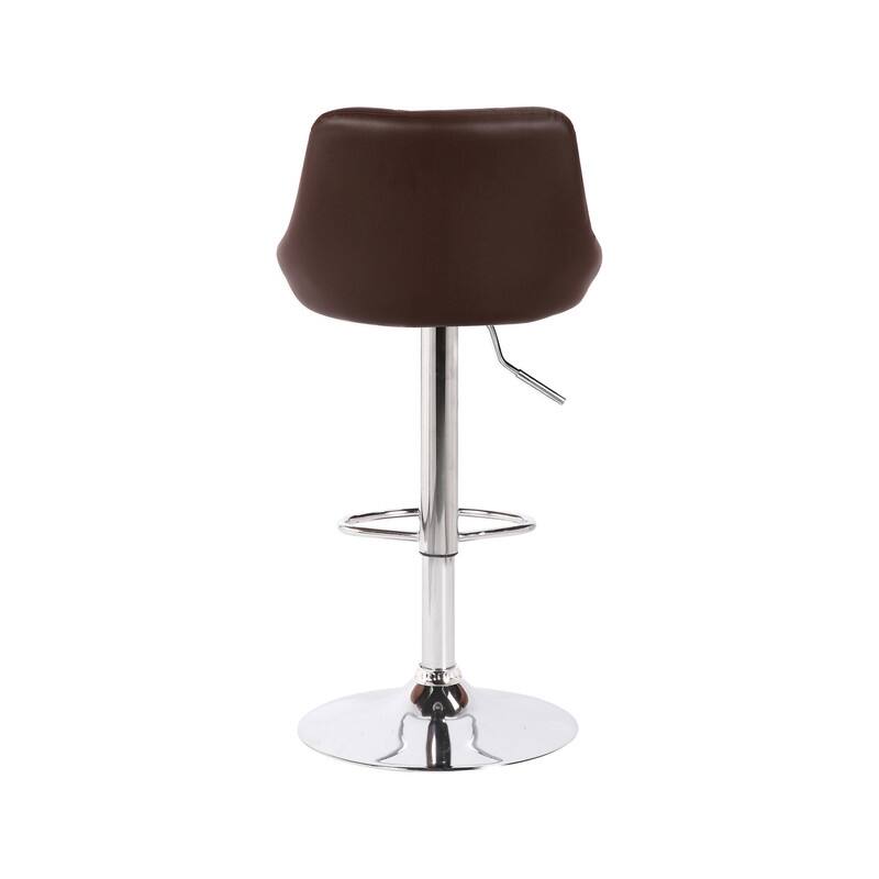 Porthos Home Rea Swivel Adjustable Height Bar Stool, PU Leather, Chrome Base