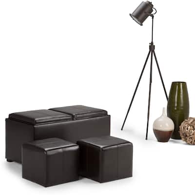 WYNDENHALL Franklin Upholstered 3-piece Ottoman Set