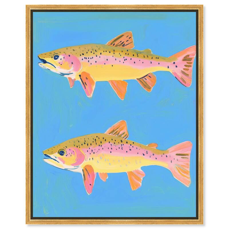 Twin Fins Canvas by Art Remedy - 16" x 20" - Gold
