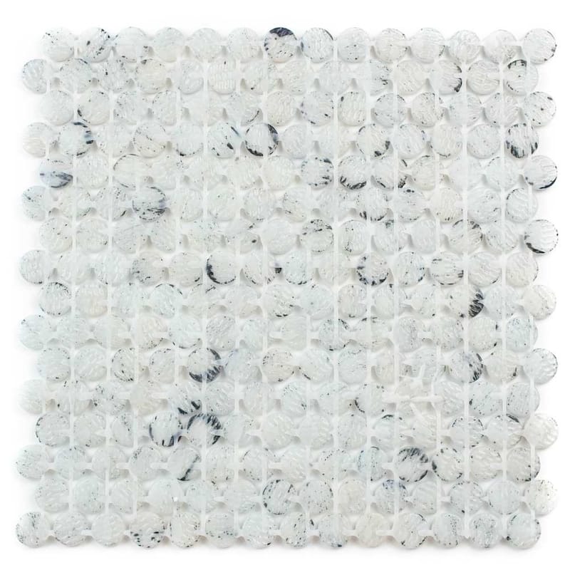Eterna Penny 12x12 Glass Round Mosaic Tile - Floor, Wall, Backsplash