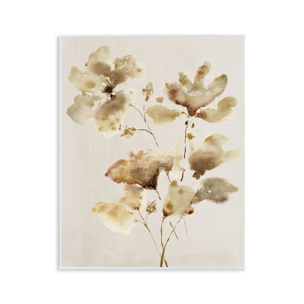 Stupell Neutral Dappled Flower Blossoms Wall Plaque Art Design By Krinlox