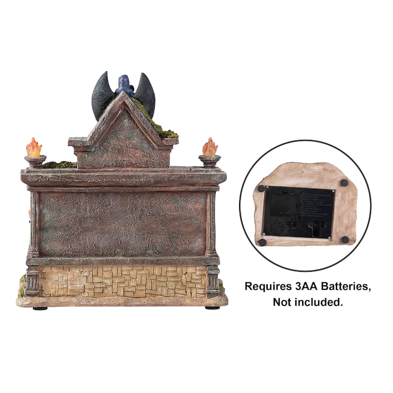 Glitzhome 9.75"H Lighted Resin Halloween Haunted House Table Village Decor