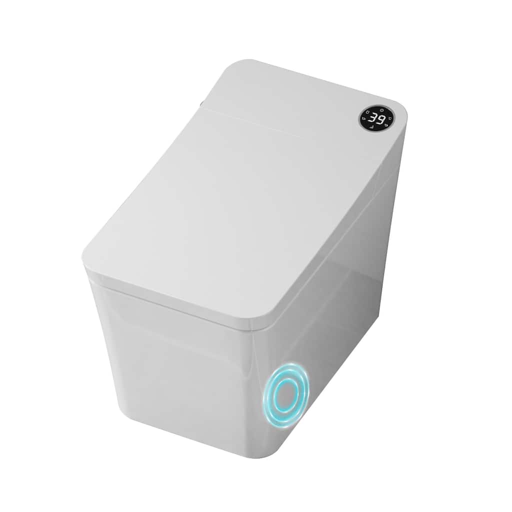Square Electric Smart Bidet Toilet 1.06/0. 87GPF in White with Auto Flushing, Multi Washing, Antibacterial Seat