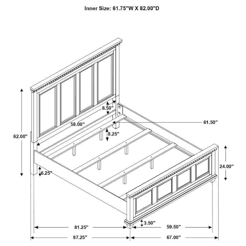 Bennington Traditional Wood Panel Bed Acacia Brown