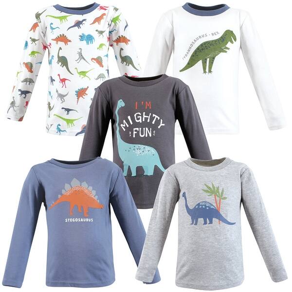 slide 1 of 1, Hudson Baby Toddler Boy Long Sleeve T-Shirts, Dinosaur 2T - Dinosaur