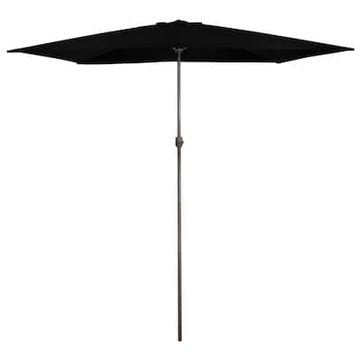 10ft x 6.5ft Outdoor Patio Market Umbrella with Hand Crank Black