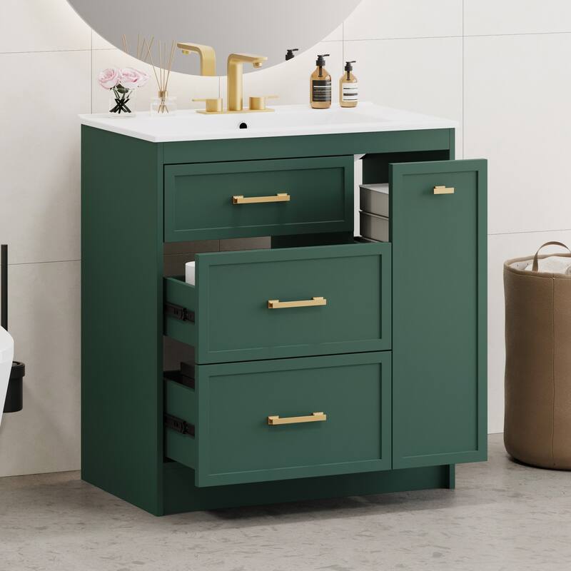 30" Bathroom Vanity Set with Three Drawers