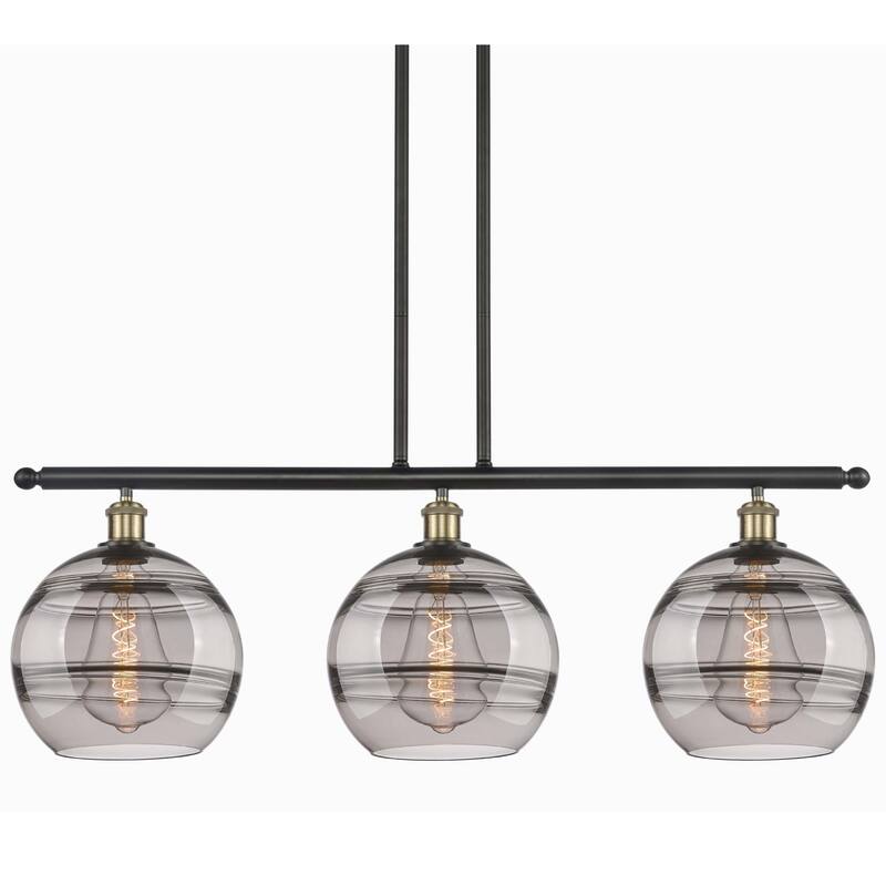 Innovations Lighting 516-3I-13-37 Rochester Pendant Rochester 3 Light - Black Antique Brass / Light Smoke