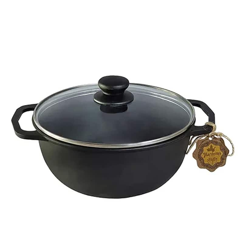 Cast Iron Brazier Pot Pan with Glass Lid