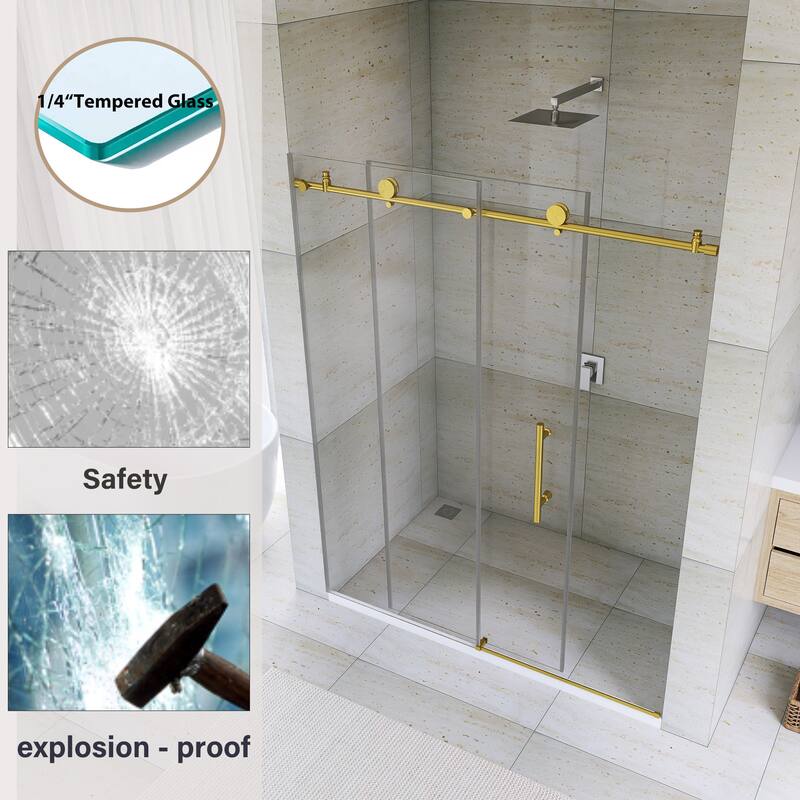 60" x 76" Sliding Frameless Shower Door - 60'' x 0.31'' x 76''