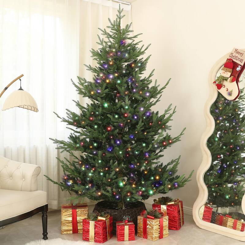 7.5ft Prelit Christmas Tree with 300 LED Lights, 1218 Branch Tips, and Remote Control