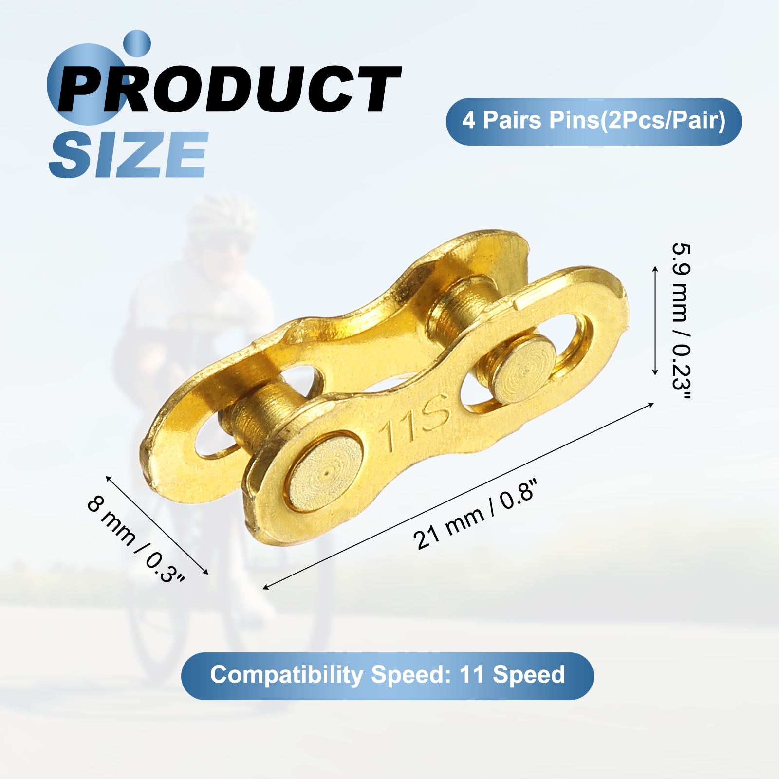 Bicycle Missing Link, Bike Chain Master Quick Link Bicycle Chain Replacement Kit Coupling - Gold