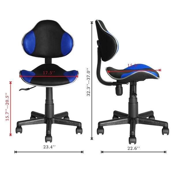 dimension image slide 10 of 19, JJS Ergonomic Mesh Office Chair Adjustable Lumbar Support Computer Desk Chair