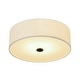 preview thumbnail 30 of 57, French Country Brass Round White Linen Drum Ceiling Light