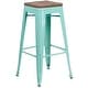 preview thumbnail 9 of 7, 30" High Backless Barstool with Square Wood Seat