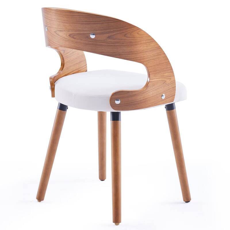 Modern Upholstered Dining Chairs with Curved Backrest (Set of 2)