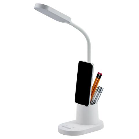 BLACK+DECKER LED Craft Light with Storage Cup, Touch-Sensitive Power Control, USB Port, White