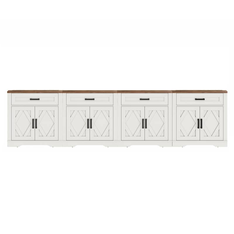 Farmhouse Entertainment Center with Storage Barn Door Cabinet for 50"-130" TVs