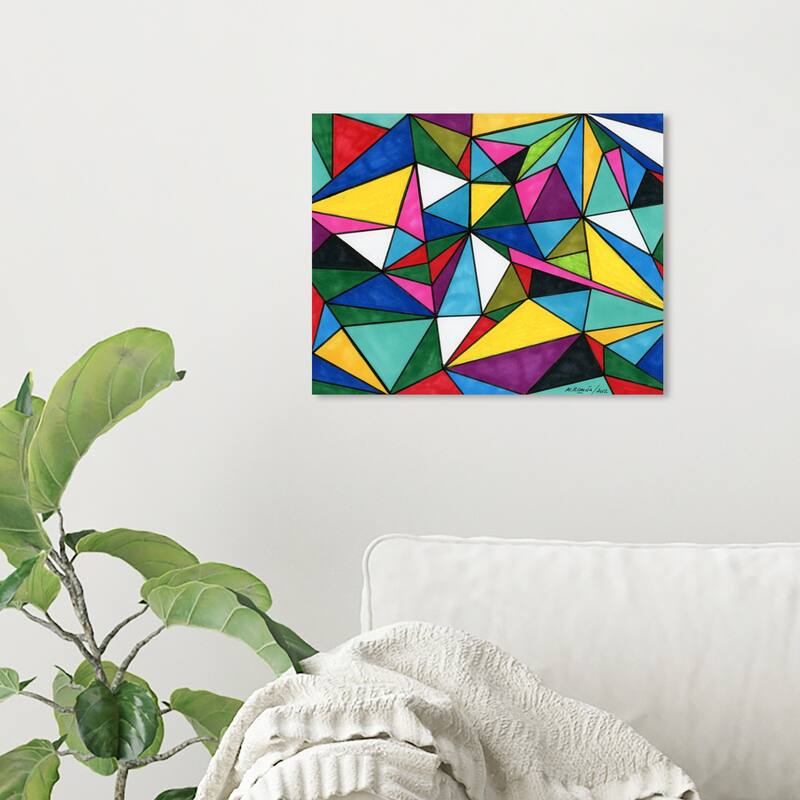 Wynwood Studio Abstract Manuel Roman -Dimentions Blue and Dark Green Modern & Contemporary Wall Art Canvas Print - 16 x 20