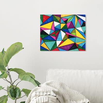Wynwood Studio Abstract Manuel Roman -Dimentions Blue and Dark Green Modern & Contemporary Wall Art Canvas Print