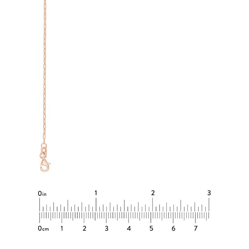 Curata 14k Rose Gold 1.25mm Paperclip Chain Necklace (Lobster)