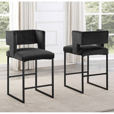 Best Master Furniture Mitzi Velvet Counter Height Stool (Set of 2)
